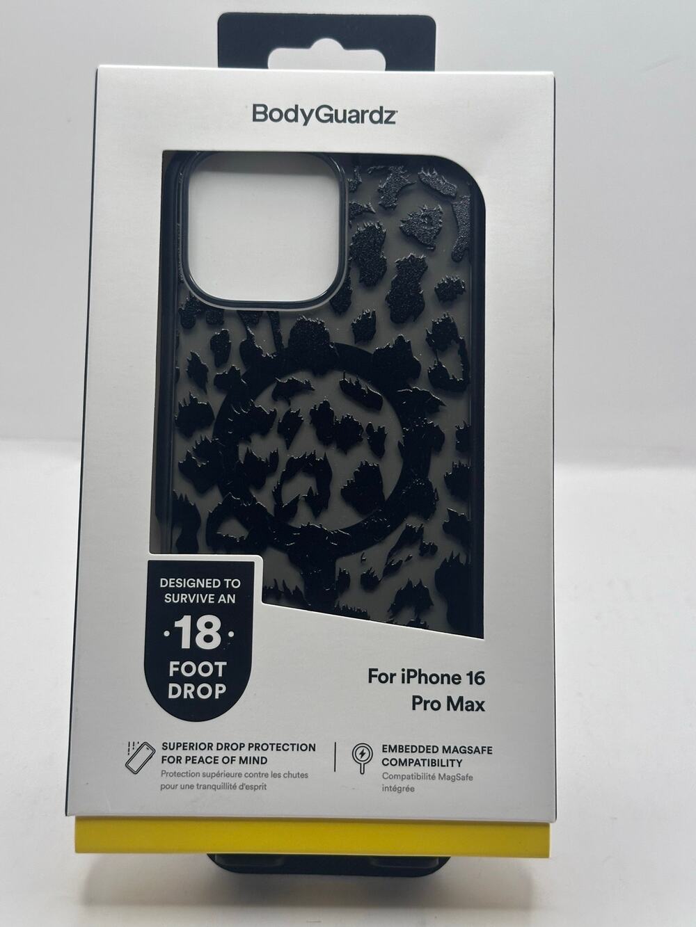 BodyGuardz Ace Pro iPhone 16 Pro Max Case Black Leopard MagSafe 18ft Drop NIB